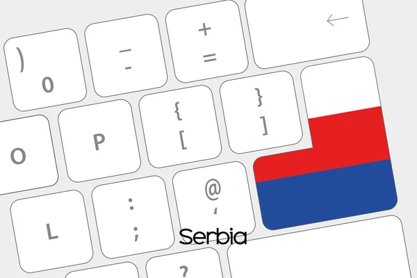 Клавиатура с кнопкой Enter является флагом Сербии — стоковый вектор