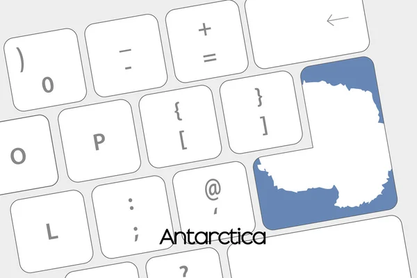 Antártica bayrak olmak Enter tuşu ile klavye — Stok Vektör