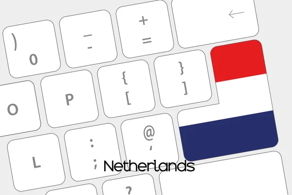 Clavier avec le bouton Entrée étant le drapeau des Pays-Bas — Image vectorielle