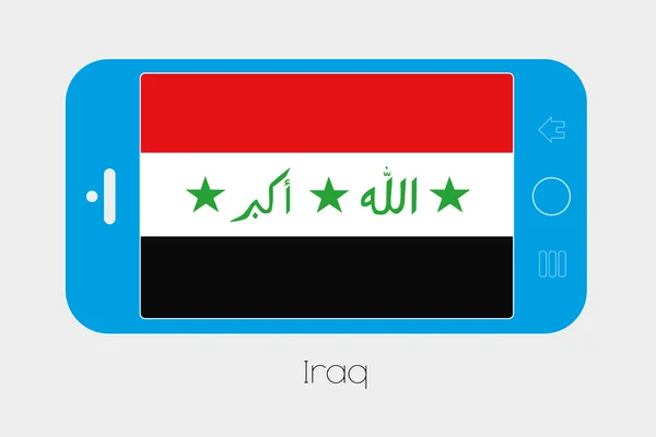 Telefon komórkowy z flaga Iraku — Wektor stockowy