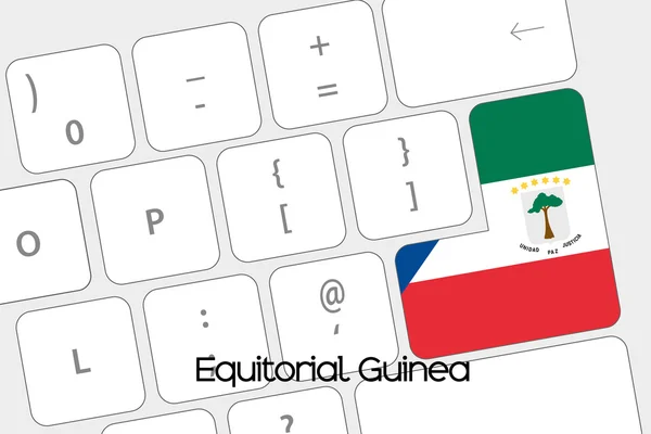 Klavye ile Equitorial Guin bayrak varlık belgili tanımlık girmek düğme — Stok Vektör