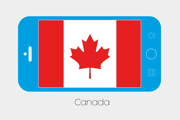 Mobiele telefoon met de vlag van Canada — Stockvector