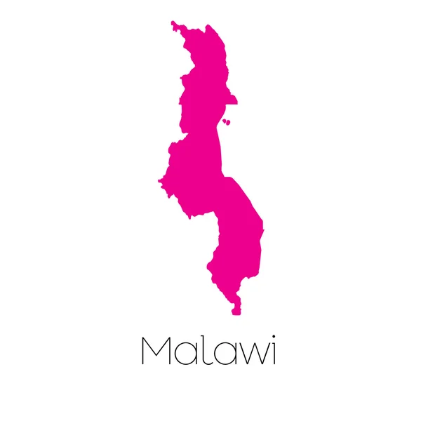 Mapa do país de Malawi — Vetor de Stock