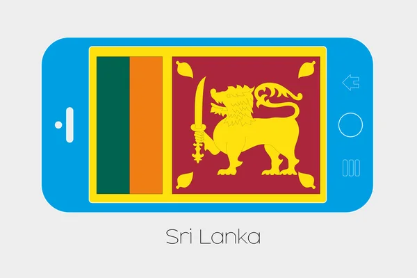 Mobilní telefon s vlajka Srí Lanky — Stockový vektor