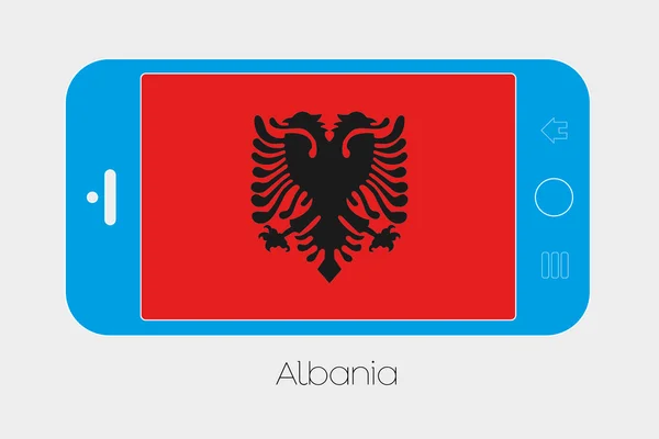 Мобильный телефон с флагом Албании — стоковый вектор
