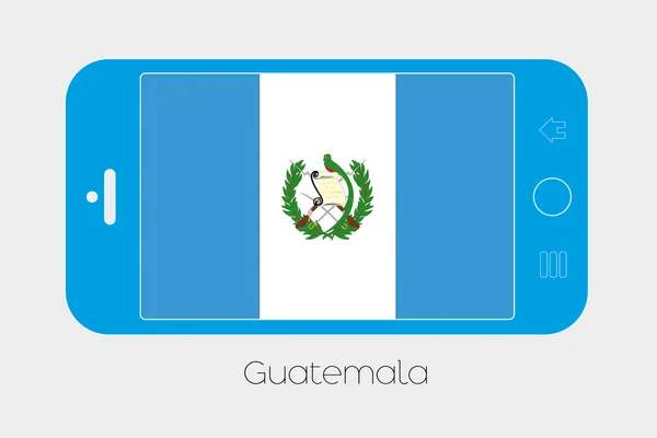 Hareket eden telefon ile Guatemala bayrağı — Stok Vektör