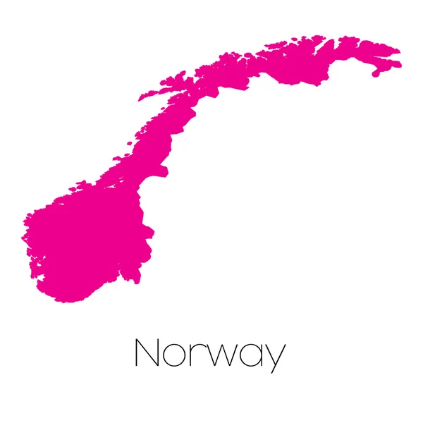 Map of the country of Norway — Stock Vector