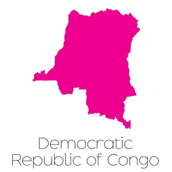 Map of the country of Democratic Republic of Congo — Stock Vector