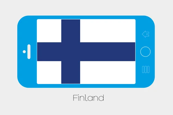 Κινητό τηλέφωνο με τη σημαία της Φινλανδίας — Διανυσματικό Αρχείο