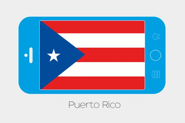 Téléphone portable avec le drapeau de Porto Rico — Image vectorielle