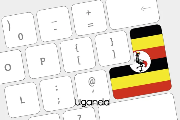 Clavier avec le bouton Entrée étant le drapeau de l'Ouganda — Image vectorielle