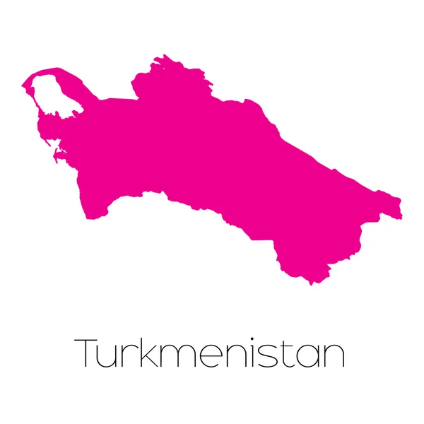 Map of the country of Turkmenistan — Stock Vector