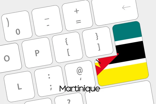 Tangentbord med Enter-knappen för att vara Moçambiques flagga — Stock vektor