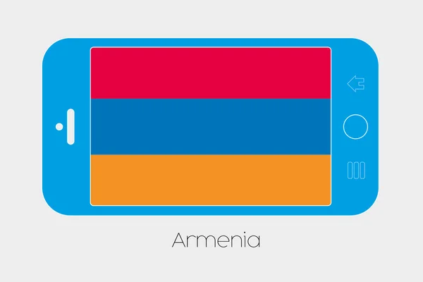 Teléfono móvil con la bandera de Armenia — Vector de stock