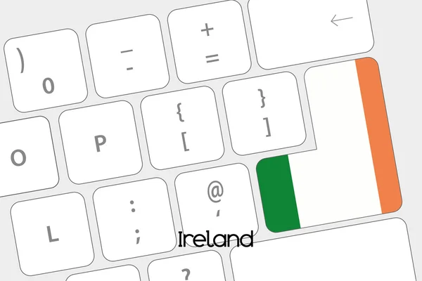 Keyboard with the Enter button being the Flag of Ireland — Stock Vector