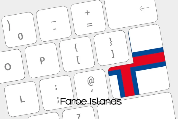Teclado com o botão Enter sendo a Bandeira das Ilhas Faroé —  Vetores de Stock