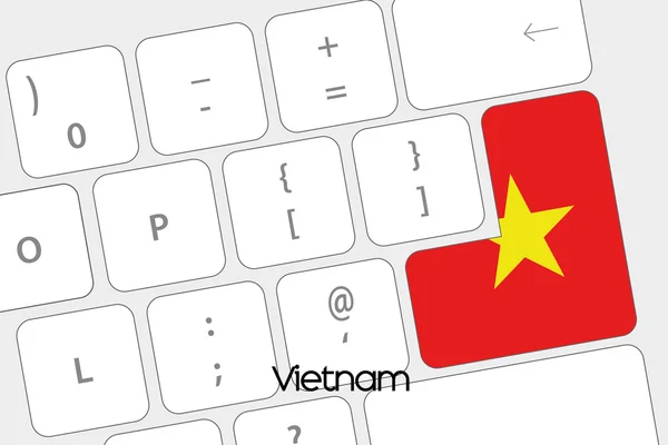 Tastatur mit der Enter-Taste als Flagge Vietnams — Stockvektor