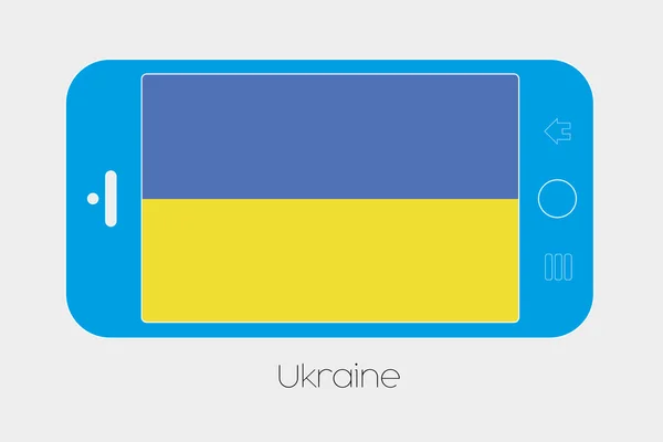 Mobile Phone with the Flag of Ukraine — Stock Vector