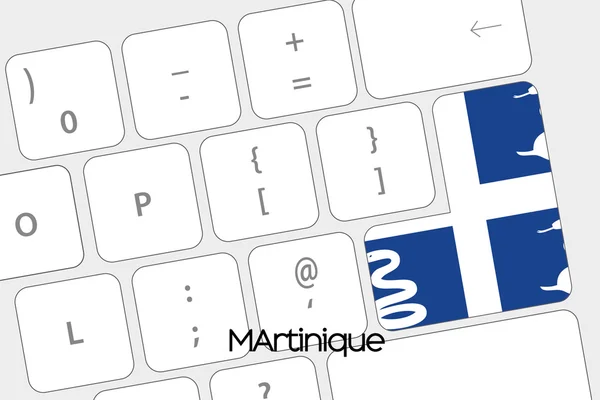 Klávesnice s tlačítkem Enter se vlajka Martinik — Stockový vektor