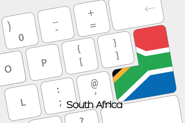 Klávesnice s tlačítkem Enter se vlajka Jihoafrické republiky — Stockový vektor