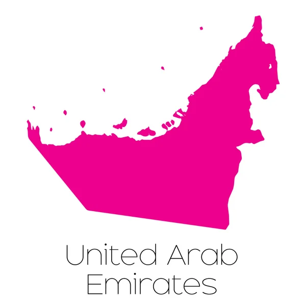 Mapa del país de Emiratos Árabes Unidos — Vector de stock