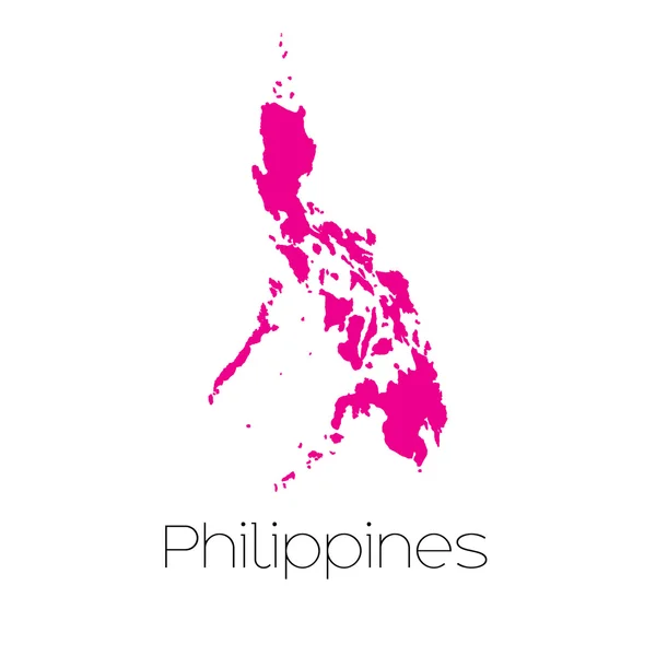 Peta dari negara Filipina. - Stok Vektor
