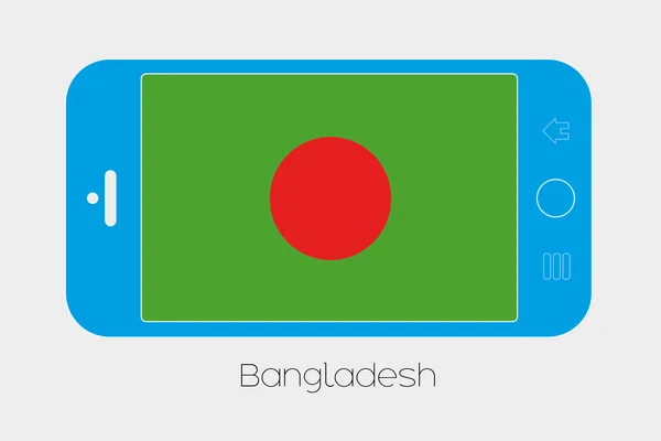 Téléphone portable avec le drapeau du Bangladesh — Image vectorielle