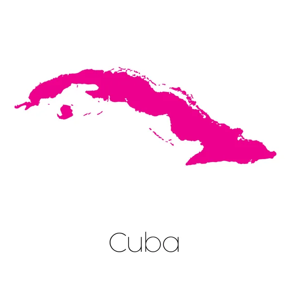 Mapa del país de Cuba — Vector de stock