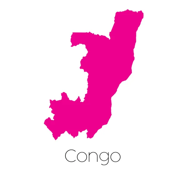 Kaart van het land van Congo — Stockvector
