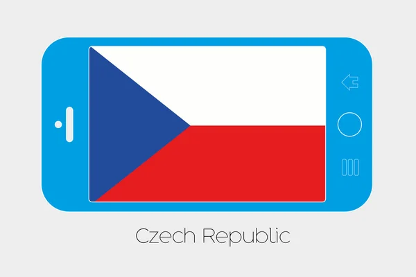 Teléfono móvil con la bandera de la República Checa — Vector de stock