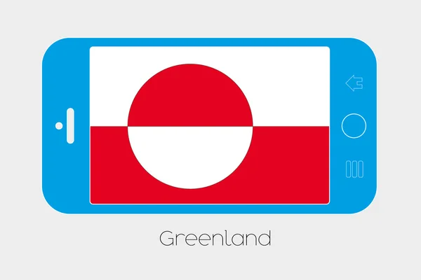 Mobile Phone with the Flag of Greenland — Stock Vector
