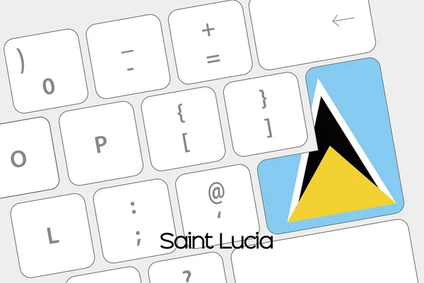Tangentbord med Enter-knappen för att vara den flaggan av Saint Lucia — Stock vektor