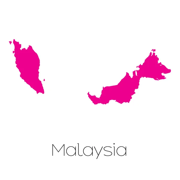 Map of the country of Malaysia — Stock Vector