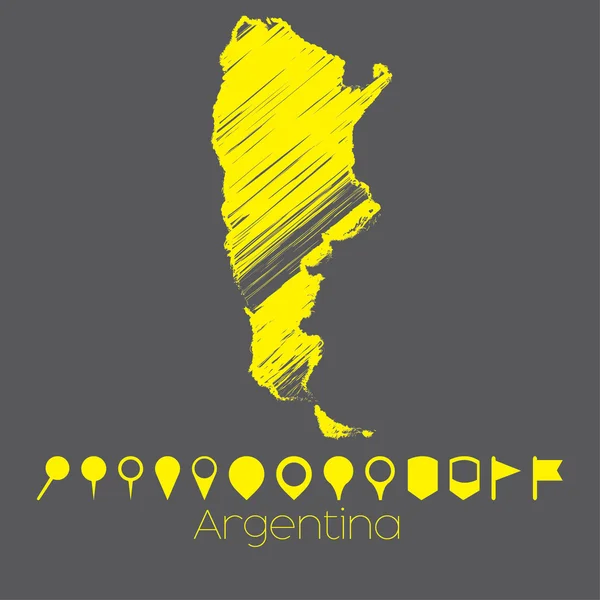 Kaart van het land van Argentinië — Stockvector