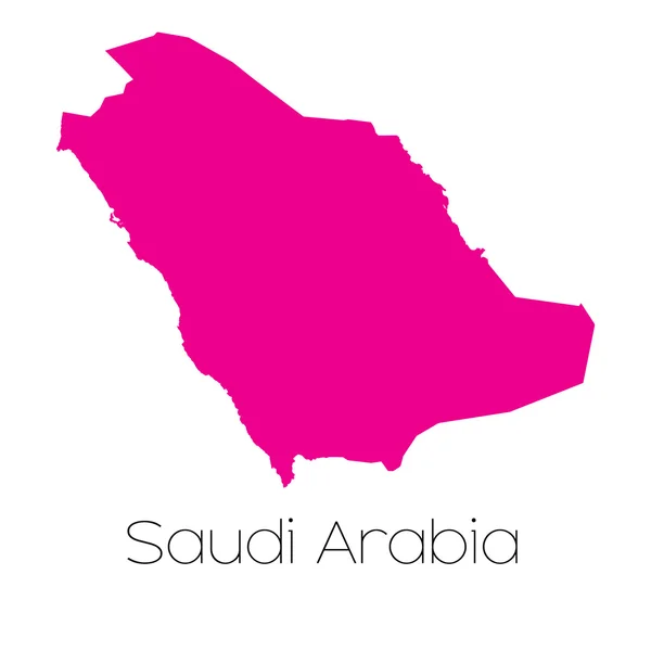 サウジアラビアの国の地図 — ストックベクタ