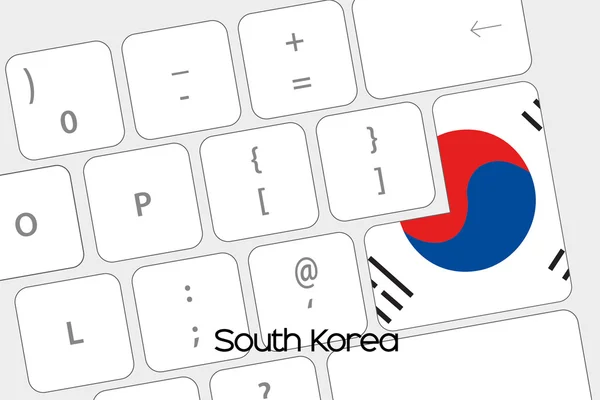 Tastatur mit Enter-Taste als Flagge Südkoreas — Stockvektor