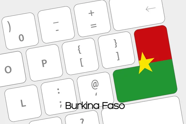 Keyboard with the Enter button being the Flag of Burkina Faso — Stock Vector