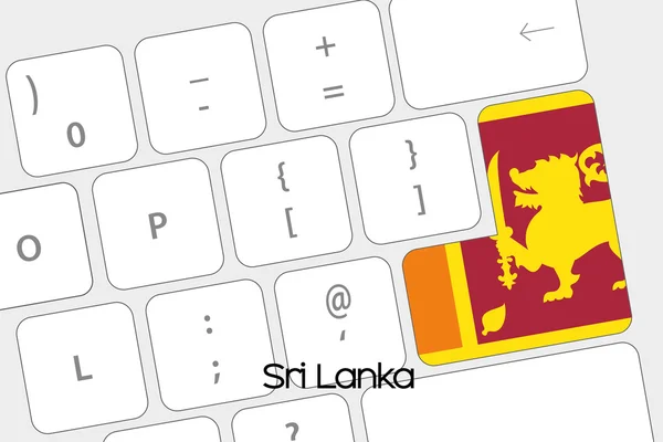 Teclado con el botón Enter siendo la Bandera de Sri Lanka — Vector de stock