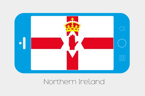 Telemóvel com Bandeira da Irlanda do Norte — Vetor de Stock