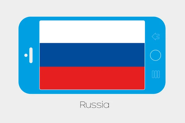 Mobile Phone with the Flag of Russia — Stock Vector