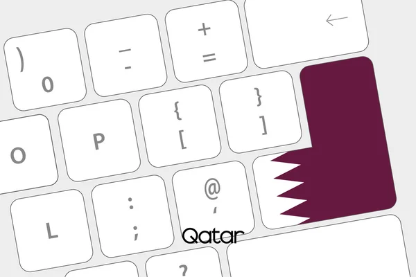 Keyboard with the Enter button being the Flag of Qatar — Stock Vector