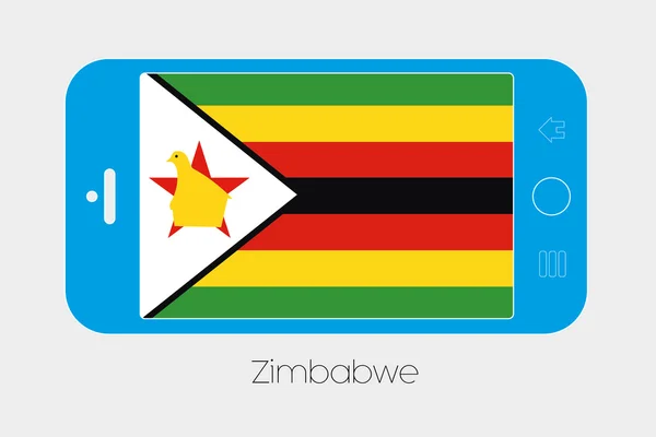 Mobiele telefoon met de vlag van Zimbabwe — Stockvector