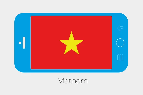 Teléfono móvil con la bandera de Vietnam — Vector de stock