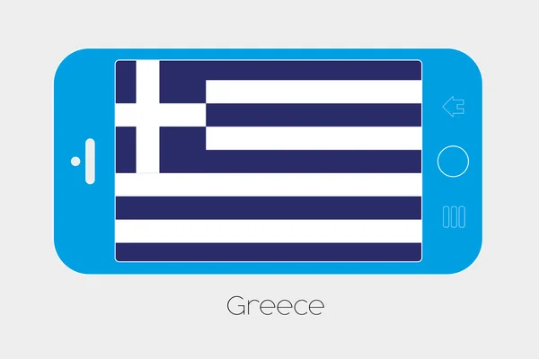Téléphone portable avec le drapeau de la Grèce — Image vectorielle