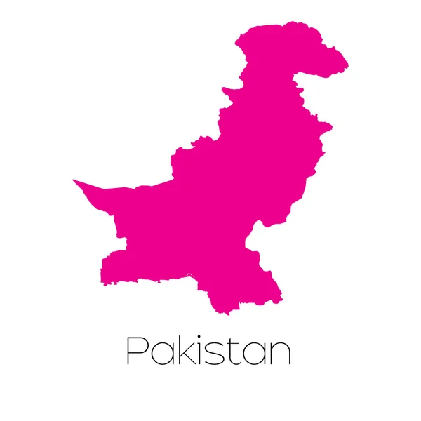 Kort over landet Pakistan – Stock-vektor