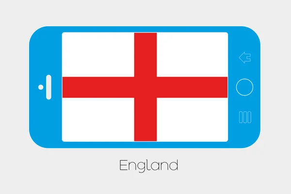 Мобильный телефон с флагом Англии — стоковый вектор