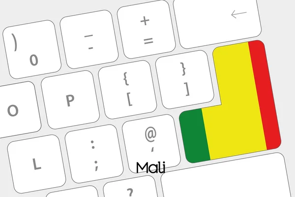 Klávesnice s tlačítkem Enter se vlajka Mali — Stockový vektor
