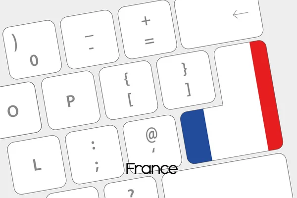 Clavier avec le bouton Entrée étant le drapeau de la France — Image vectorielle