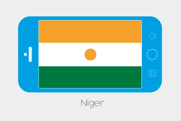 Мобильный телефон с флагом Нигера — стоковый вектор