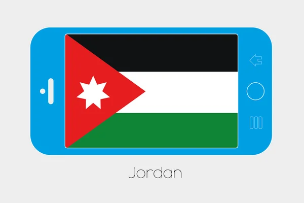 Mobiele telefoon met de vlag van Jordan — Stockvector